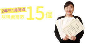 2年生1月時点取得資格数15個 寺山 帆香さん 大阪府立金岡高等学校卒業